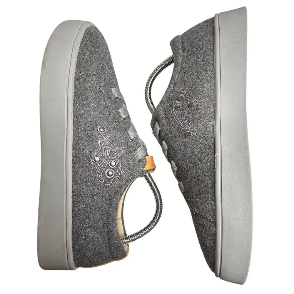 Revitalign Malibu Sparkle SlipOn Gray Wool Orthodic Sneakers Women 9D QVC Casual